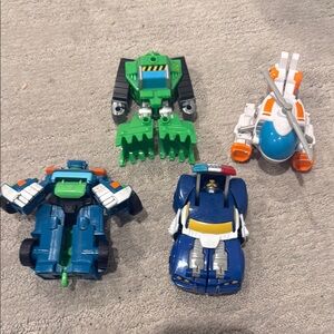 Playskool Heroes Transforming Robot Toy Set - Blue, Green, Orange